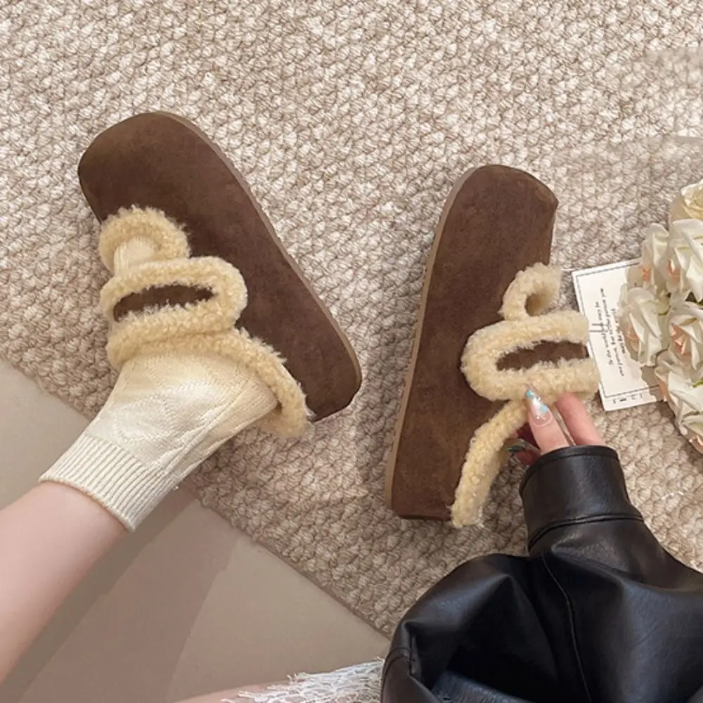 مريحة جولة رئيس الجلد المدبوغ نعال تدفئة لينة عارضة المرجان الصوف النعال سميكة القاع المضادة للانزلاق الرجعية الشتاء الأحذية داخلي