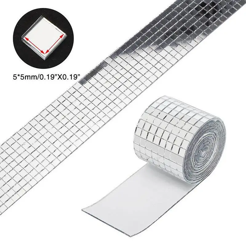 Self-Adhesive Real Glass Craft Stickers Reflective Glass Tape Mirror Mosaic Tiles For Making DIY Hand Crafts Home Decor view 6