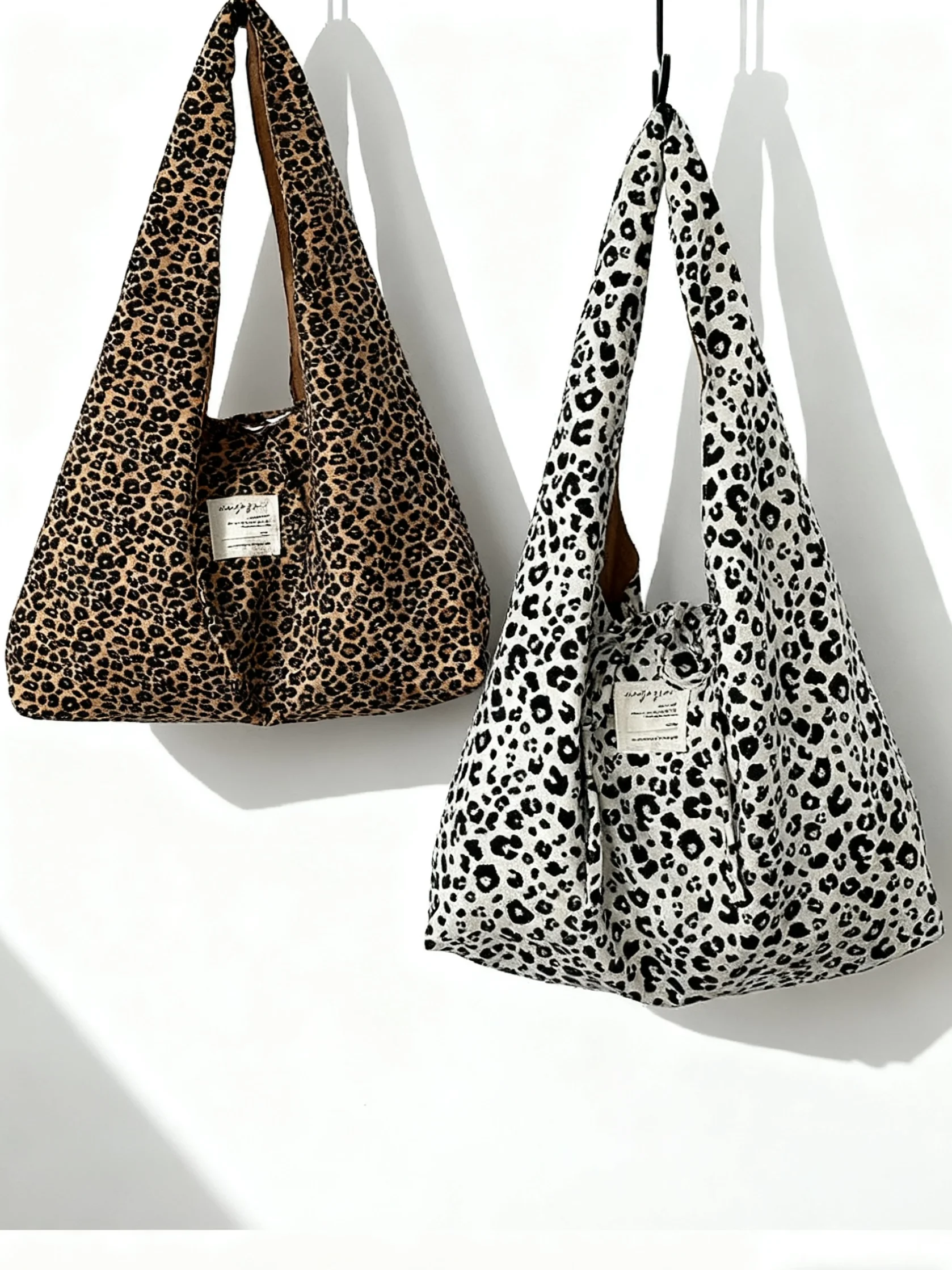 

ITSOUMEI Женская сумка на одно плечо в корейском стиле, повседневная, вместительная, с леопардовым принтом, из мягкого полиэстера