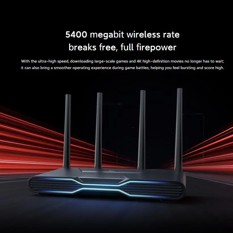 Redmi-compatible AX5400 Router 5400Mbps WiFi6 5G 512MB Qualcomm CPU Mesh Repeater External Signal Network Amplifier Smart Home