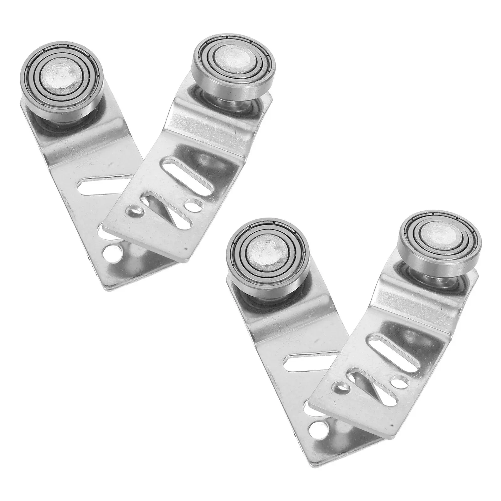 4 pcs Track Roller Sliding Door Wheel Pulley Replacement Smooth Halloween Christmas New Year Closet Door Wheel Roller Stainless