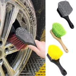 Wheel & Tire Brush For Car Rim And All Exterior Surface Soft Bristle Car Wash Brush Cleans Tires & Releases Dirt And Road Grime