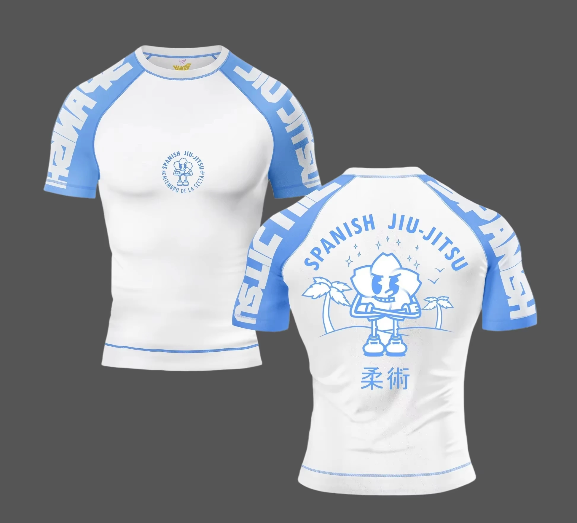 2026 Summer Men's Short Sleeve Compression Training Rash Guard Quick Dry Martial Arts Workout Graphic Print Sports T‑Shirt kids