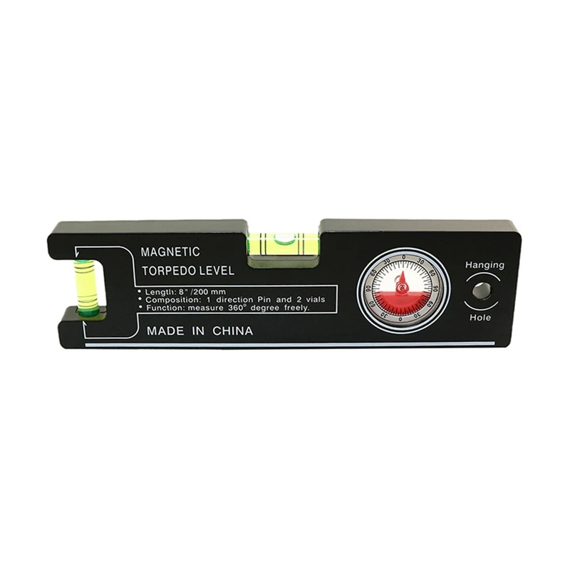 ABMR-High Precision 200Mm Magnetic Level Ruler ABS Millimeter Scale Angle Gauge Level Building Measuring Leveler Tools