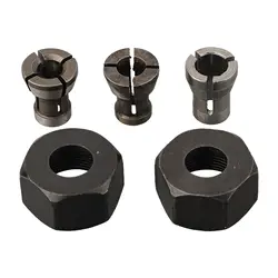 3pcs M17  6mm/6.35mm/8mm Collet Chuck Adapter With Nut Engraving  Trimming Machine  Router  \Milling Cutter Accessories