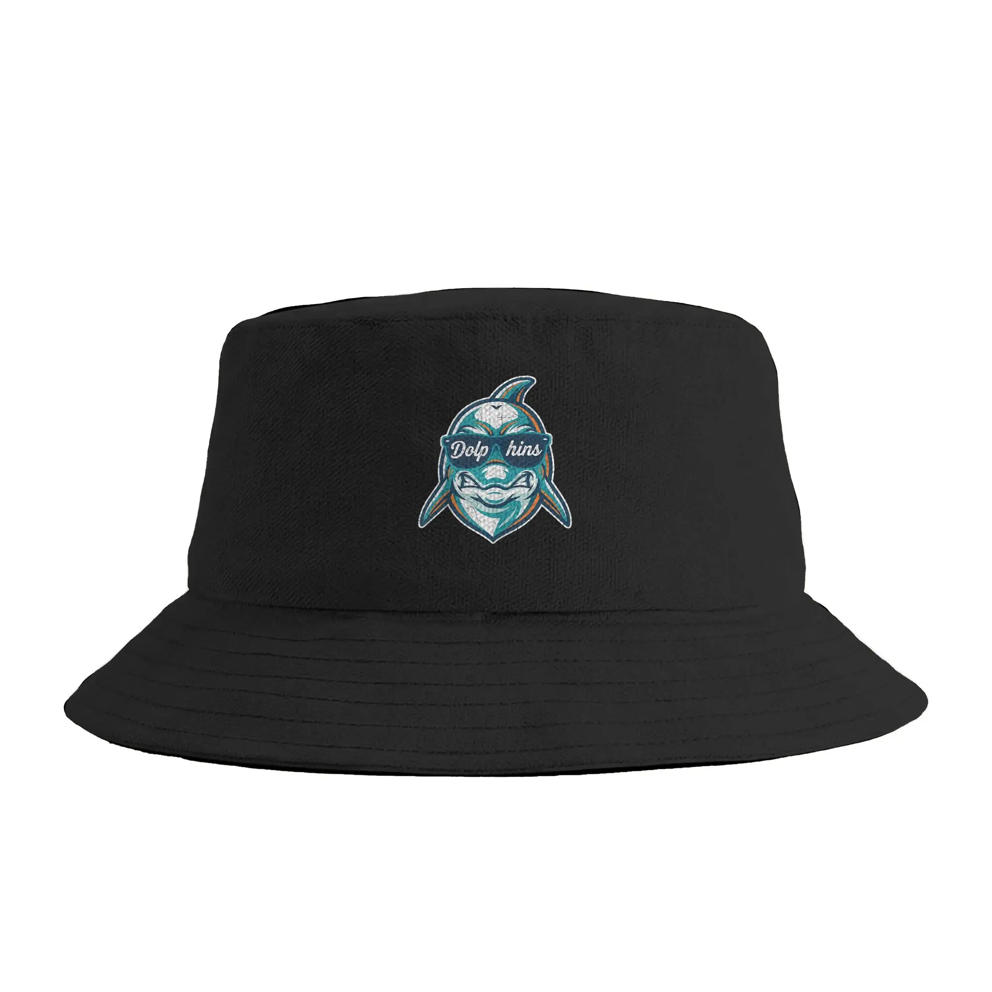 Dolphins Cool Ocean Marine Funny Bucket Hat For Unisex  Fisherman Hats Retro Fishing Caps Portable Hawaii Printed Sunscreen Hats