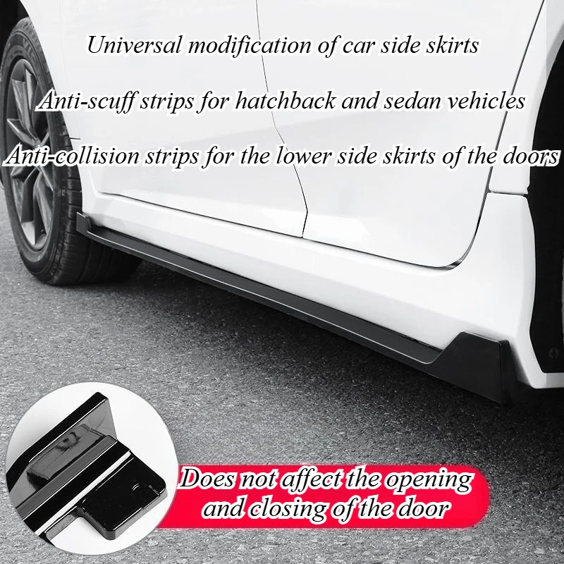 For Universal Car Sedan Hatchback Side Skirts Extension Rocker Panels Anti-scratch Protector Guard Body Kit Splitter Shovel Part