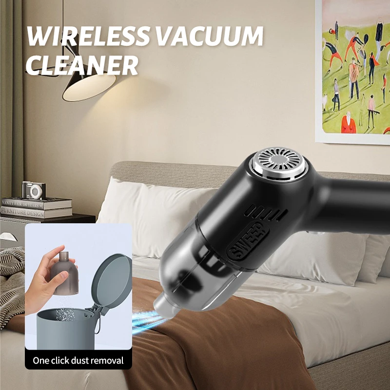 Mini portable vacuum cleaner High power strong suction wireless charging handheld small vacuum cleaner car home dual-use