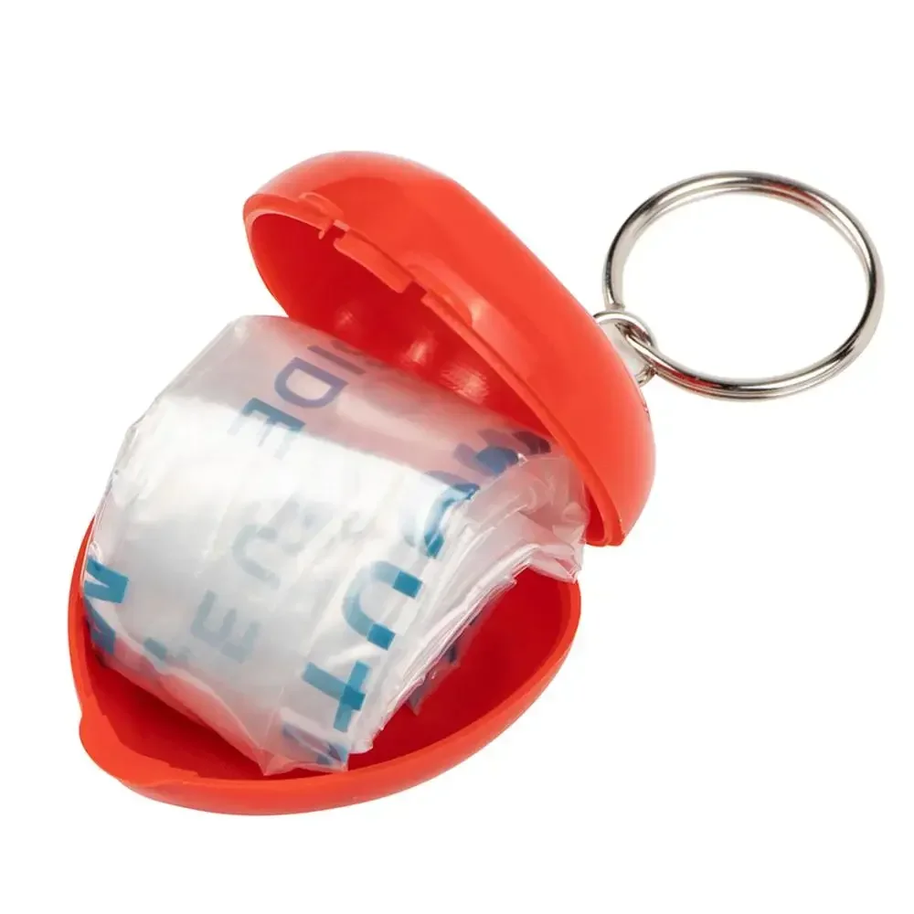 New Portable CPR Mask KeyChain Emergent Protect Mouth To Mouth Rescue Shields Face Mask Mini Heart Box First Aid Kit Supplies