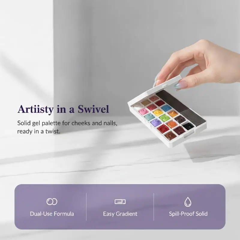 Nail Art Stamping Palette Gel 1Pcs Non-Sticky  for Color Mixing Smooth Gradient Ombre Effects Salon Use