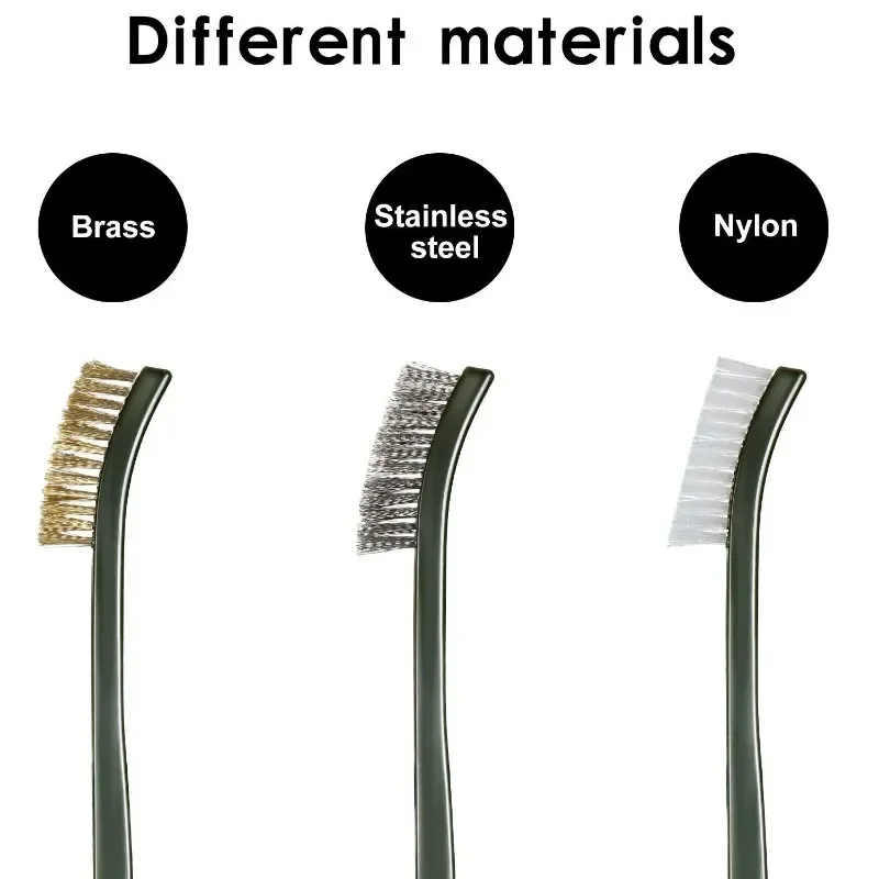 7Pcs/Set Double-end Steel Wire Brush & Nylon Pick Set Universal Car Detailing Cleaning Tool Kit Tactical Rifle Gun Cleaning Tool