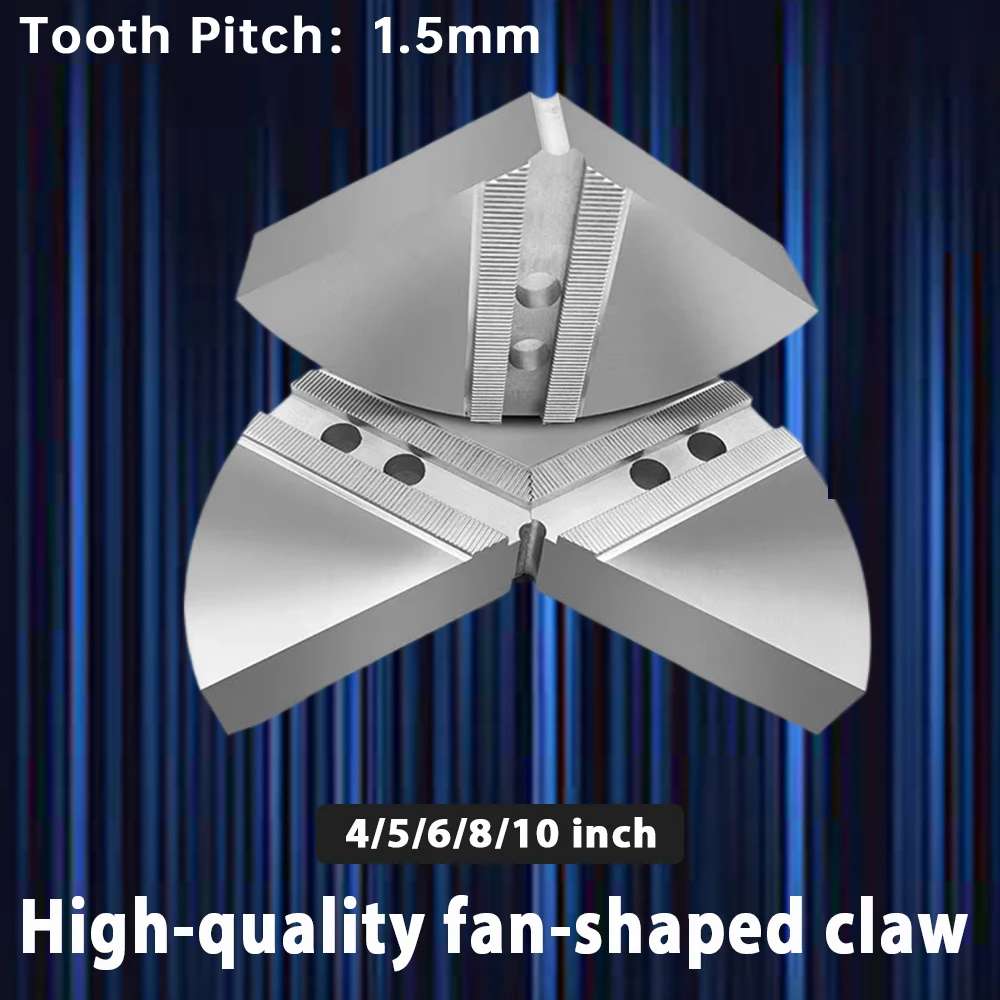 

4/5/6/8/10 inch Round Pie raise 3 jaws CNC Lathe Power Chuck FAN fan-shaped Round full grip soft claws jaws For Hydraulic Chuck
