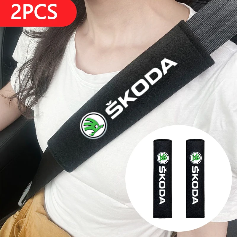 

Car Seat Belt Pad Safety Strap Shoulder Cover Soft Mat Accessories For Skoda Yeti Kamiq Kodiaq Karoq Octavia Fabia Rapid Vrs Mk3