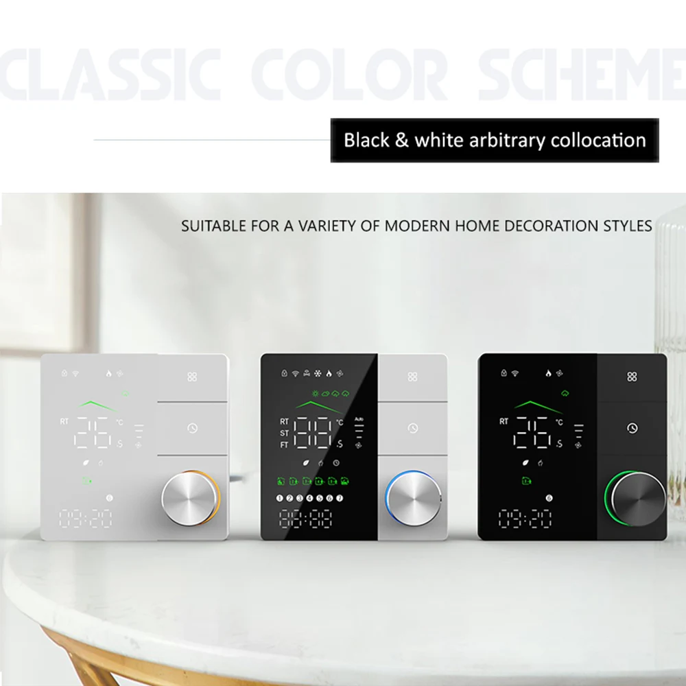 Pengatur suhu AC cerdas WIFI, termostat untuk pemanas pendingin dapat diprogram katup termostatik Google Home Alex