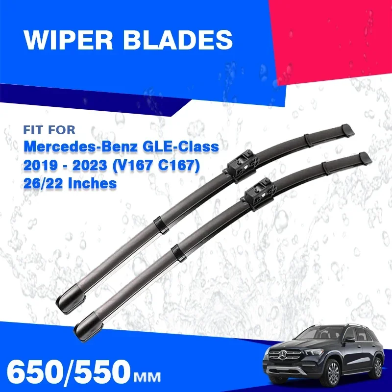

For Mercedes Benz GLE W167 V167 2019 - 2023 Front Windshield HD Wiper Blades Accessories GLE 53 AMG GLE 500e 350 450 400