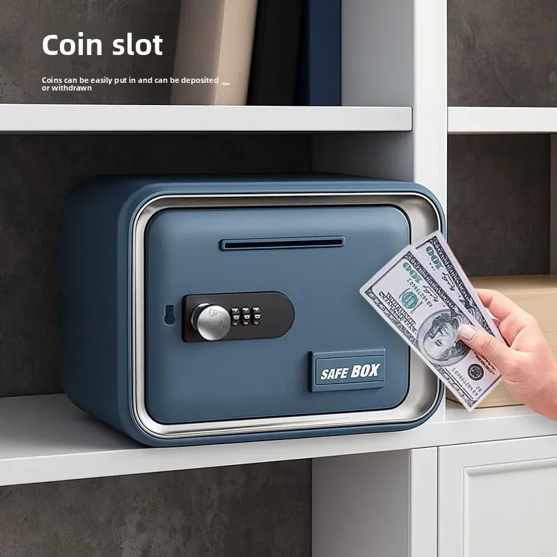Mechanical Piggy Bank Electronic Password Double Protection Large Capacity Money Storage Safe Box for Home Office Savings