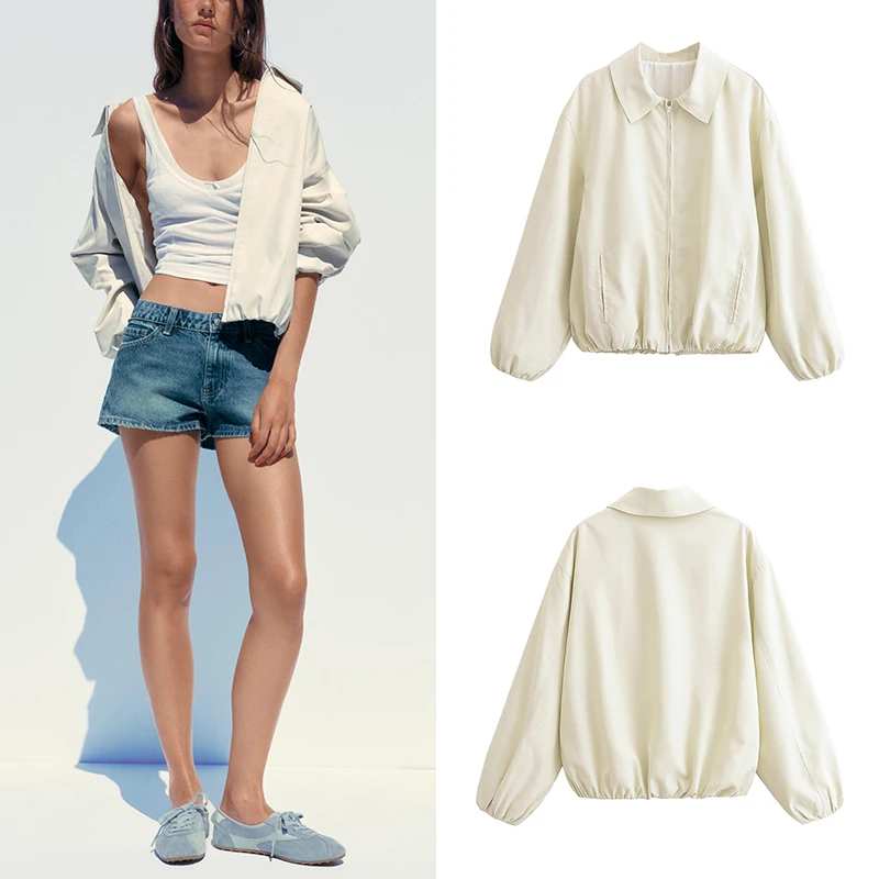 

Z 2025 New Faionable Collar Pilot Jaet Women's Outerwear Street Sle Regular Length Polyester Fiber 00%