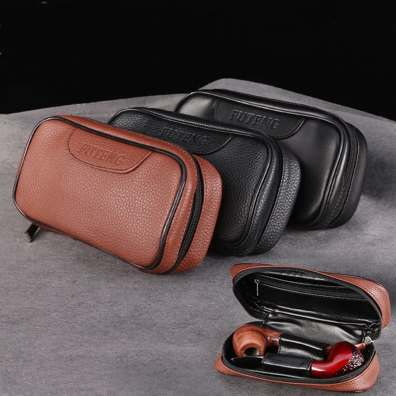 1pc New Portable Tobacco Storage bag Tobacco Pouch Case PU Leather Pipe Cigarette Holder Smoking Paper Holder Case Wallet Bag