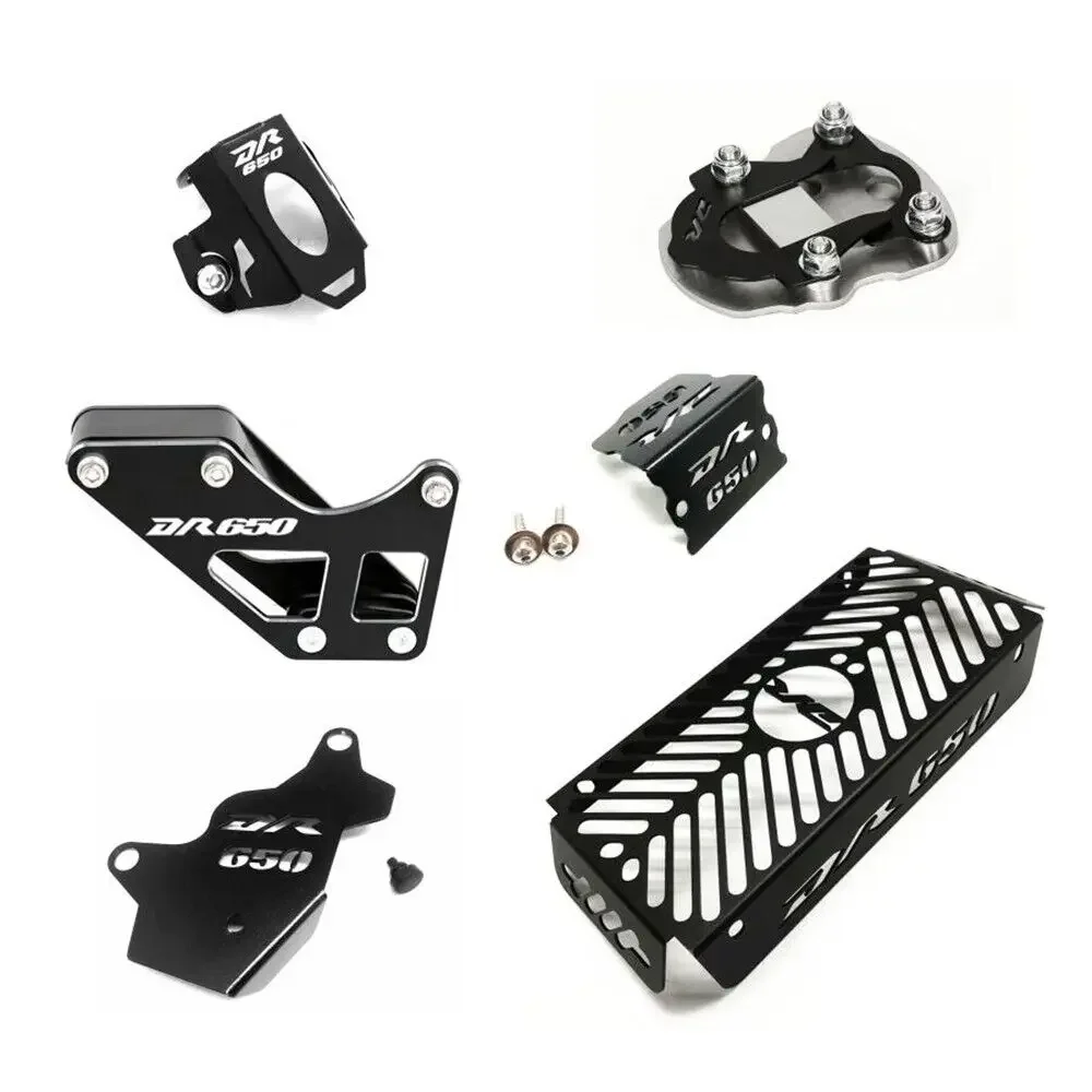 

Black Radiator Grille Brake Caliper Chain Guard Kickstand Pad for Suzuki DR-650 Series 1996-2021 Off-Road Motorcycle Accessories