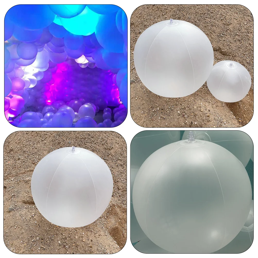 10 Uds. Pelota de playa de juguete, decoración LED, suministros inflables divertidos para niños, accesorios brillantes, niño delicado blanco