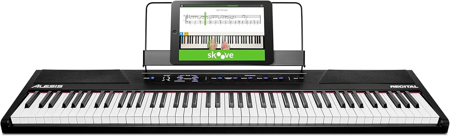 88 Key Digital Piano Keyboard with Semi Weighted Keys, 2x20W Speakers, 5 Voices, Split, Layer and Lesson Mode,