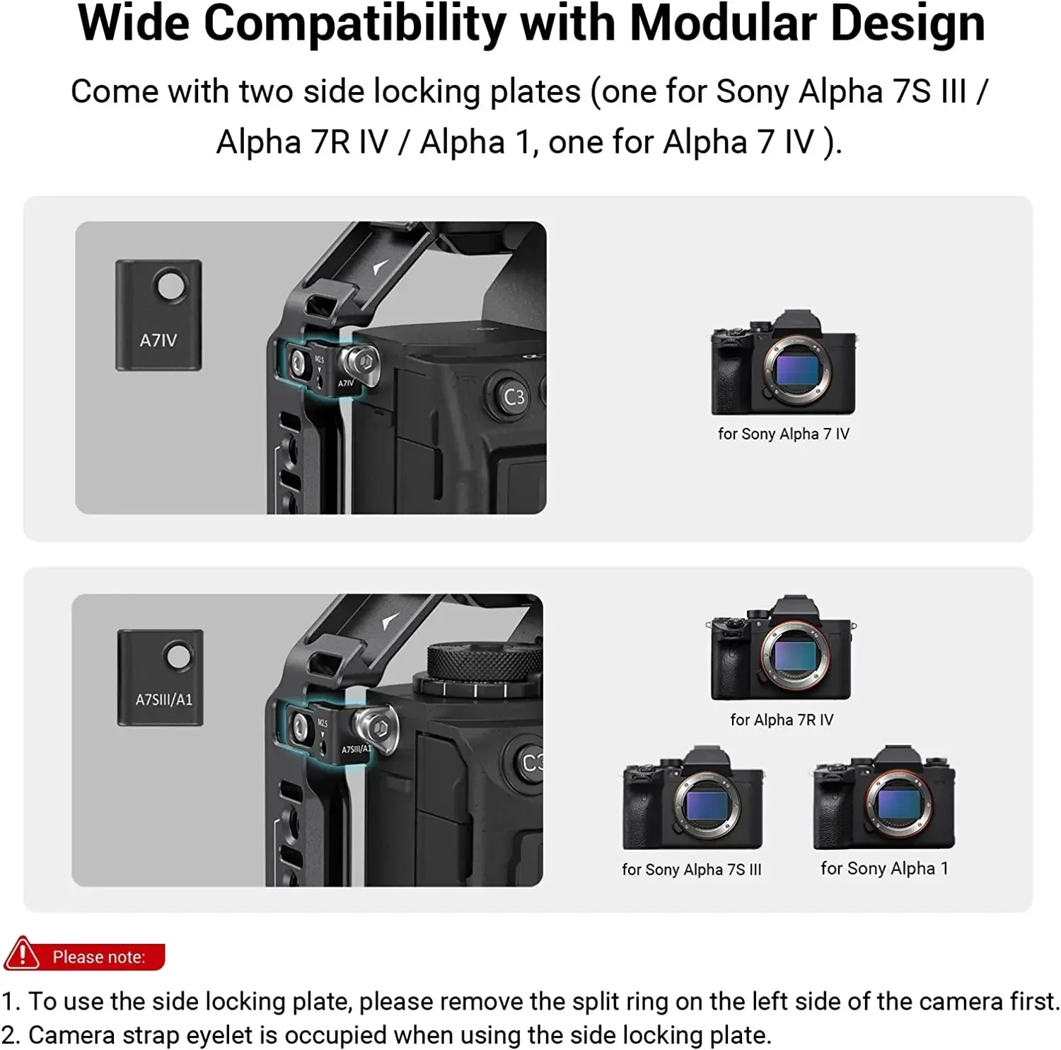 SmallRig 3669 Full DSLR Cage per Sony Alpha a7iv A7 IV / Alpha 7S III Advanced Cage Kit L-staffa piastra di base per Sony A7IV A7m4