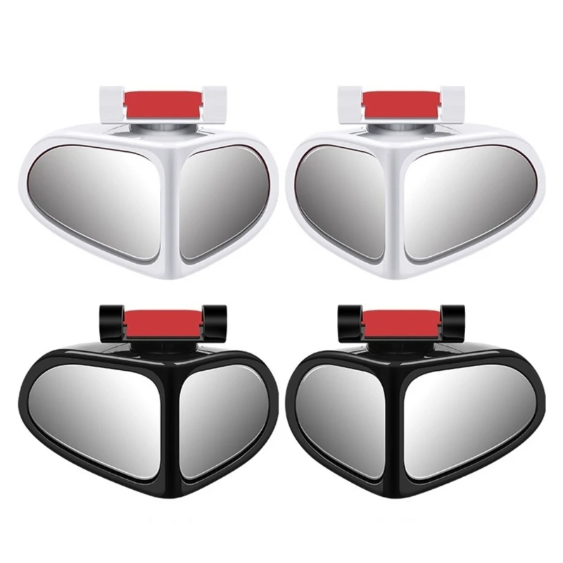 Universal Car Side View Blind Spots Reflectors Glass Wide Angle 360 Degree Rotatable Adjustable Auxiliary Glass for Safe Parking