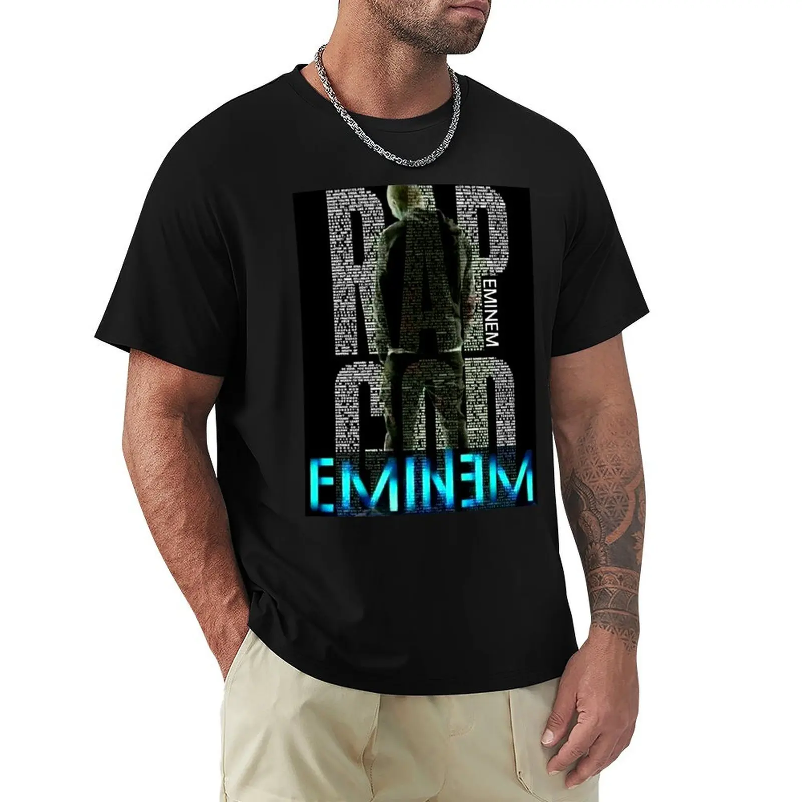 

Rap God Eminem T-Shirt luxury clothing labubu graphic shirts aesthetic clothes oversizeds anime shirts men