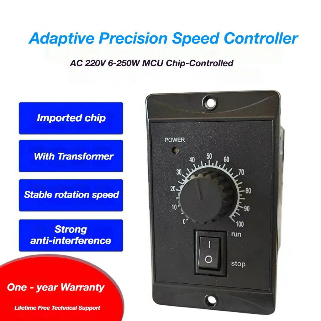 Best Price  US-52 Series AC Motor Speed Controller Single Phase 110V/220V 6-400W 50/60Hz 20A IP20 Adaptive Speed Regulator