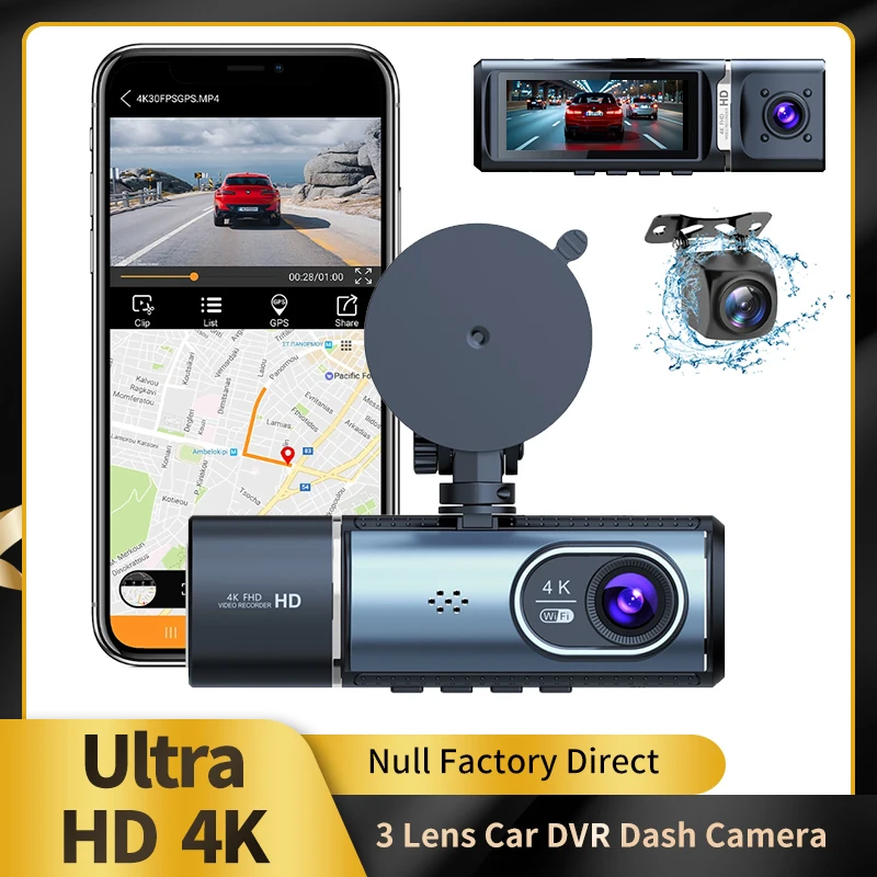 Telecamera da Cruscotto 4K WiFi con Rilevamento Radar e GPS, Telecamera di Sorveglianza Compatta per Sicurezza CCTV