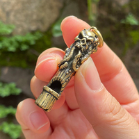 EDC Tools Brass Octopus Skull Pendant Whistle Survival Supplies Camping Outdoor Water Sport Rescue Survival