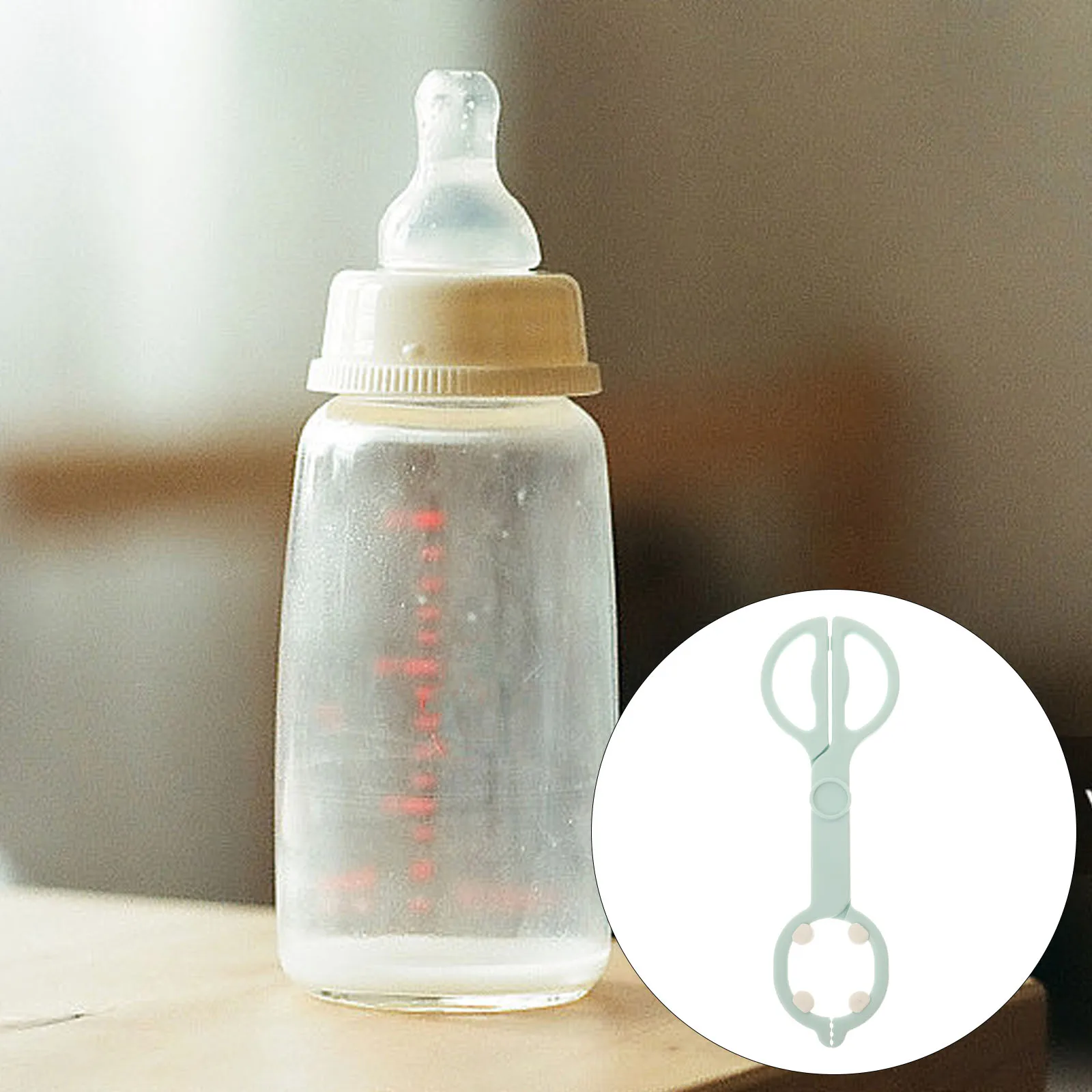 

1pc Baby Bottle Tongs Anti-Slip Scissor Shape Sterilizer Forceps Long Handle For Feeding Bottle Pacifier Removal Durable Tpe