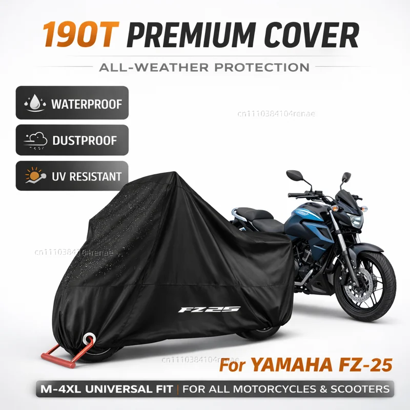 

For YAMAHA FZ-25 FZ25 FZ 25 190T Motorcycle Cover Waterproof Dustproof UV Protection All Season
