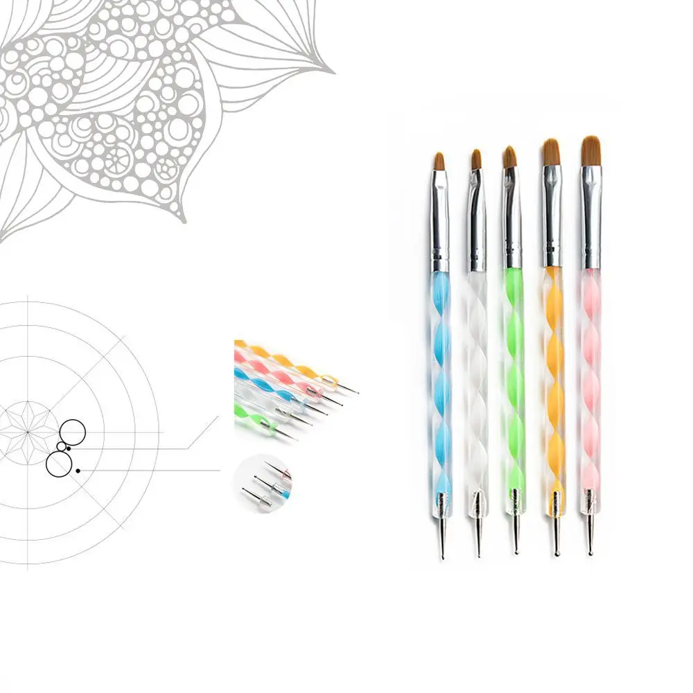 58Pcs Dotting Tools Set with 28 Painting Stencils Dot Painting Brushes Acrylic Dot Sticks Silicone Stylus Pen Nail Art DIY Craft