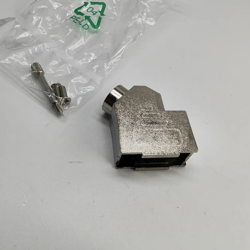 Computer PC RS232 DB9 Metal Shell Oblique 45 Degree Outlet D-SUB 9Pin Female Silver Case Housing