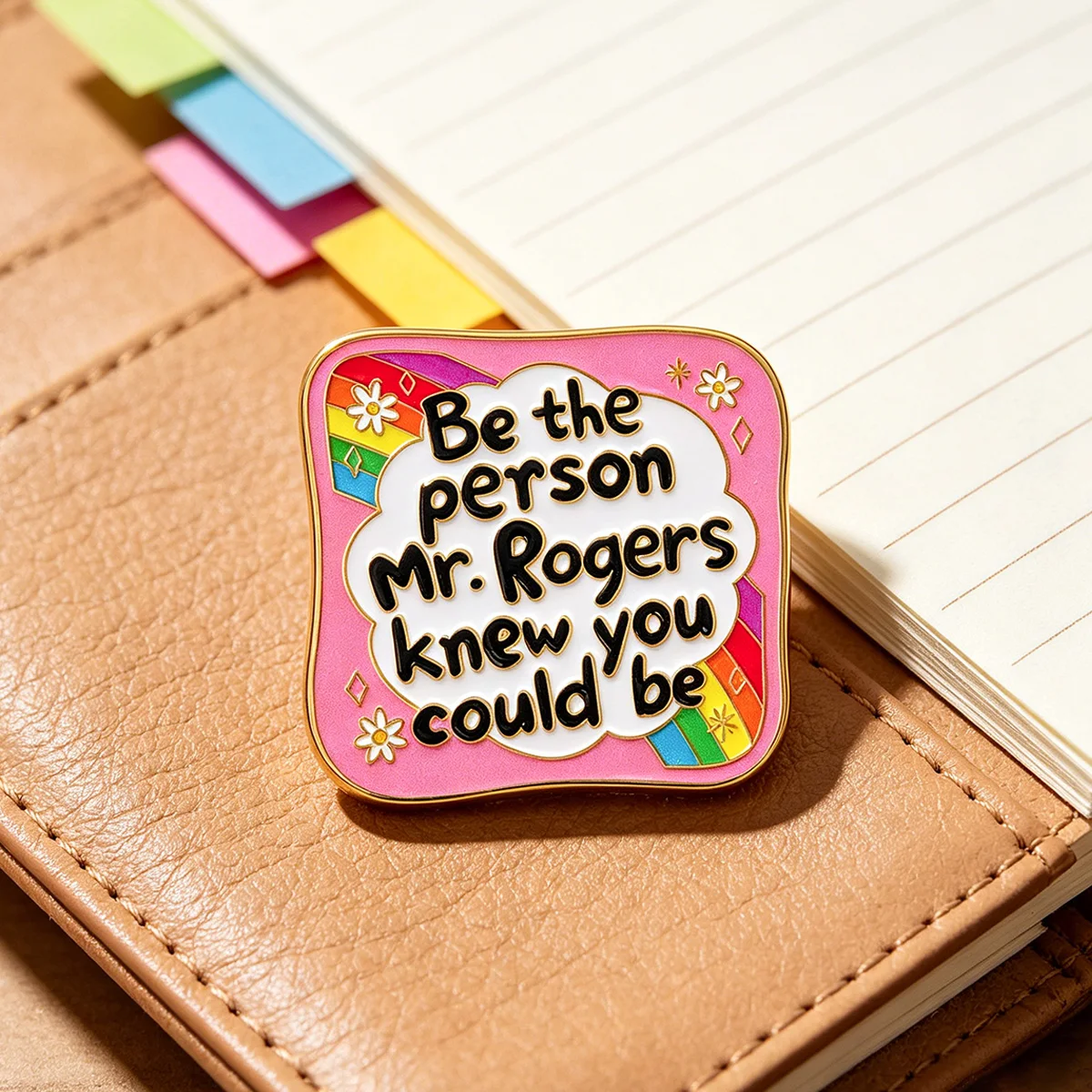 Be the person Mr. Rogers knew you could be Enamel Pin Rainbow Brooch Lapel Pins Badge on Backpack Fashion Jewelry Friends Gifts