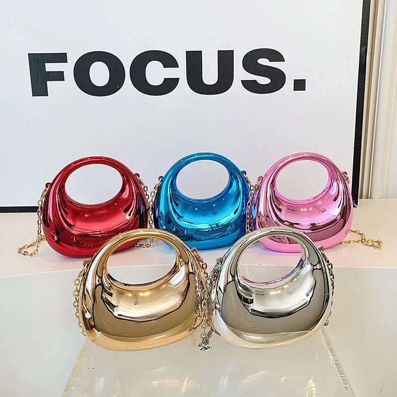 

Fashionable Acrylic Dumpling Bag Women Mini Crossbody Box Bag with Chain Shoulder Strap Stylish Niche Design