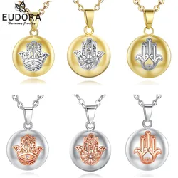 Eudora Harmony Ball Hamas Hand Pregnancy Chime Evil Eye Angel Caller Lotus Of Fatima Pendant Necklace Fashion Jewelry for Women