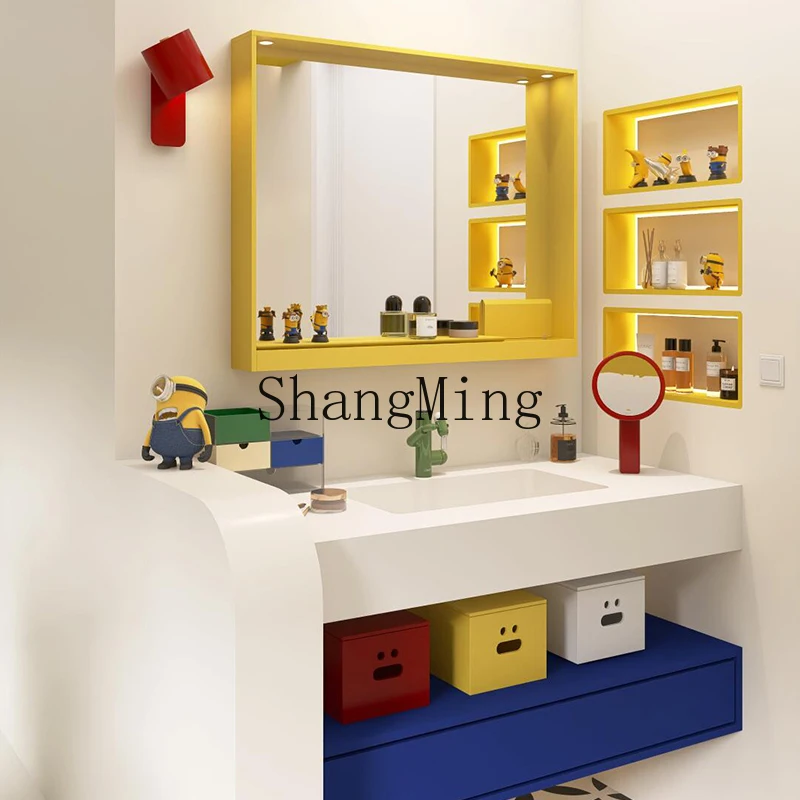 

LXY dopamine bathroom cabinet combination integrated basin oak paint wash basin cabinet combination