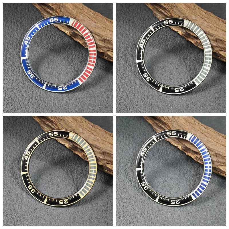 

40.9MM×32MM Watch Bezel Insert Aluminum Resin Bezel Fits King Samurai Series Case For Watch Replace Parts Watch Bezel Insert