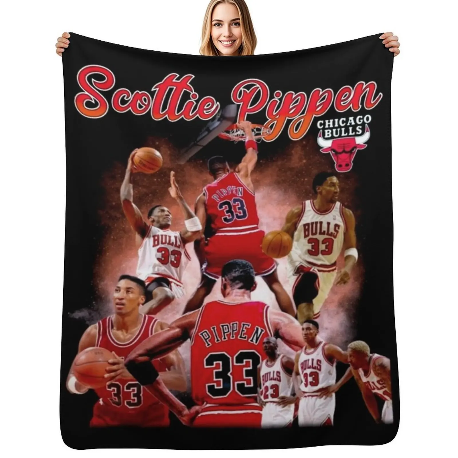 

Scottie Pippen Vintage Style Throw Blanket Large bed plaid heavy to sleep Baby Blankets