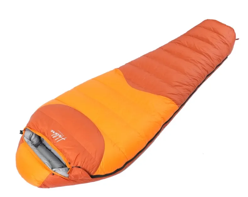 

Factory wholesale 4 seasons lightweight portable waterproof camping white goose down mummy sleeping bag with compression sack