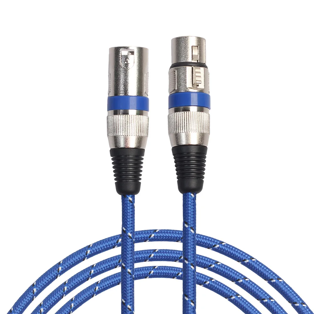 xlr three-core balanced Blue cotton NIC Non-male to female audio cable microphone microphone conversion cable