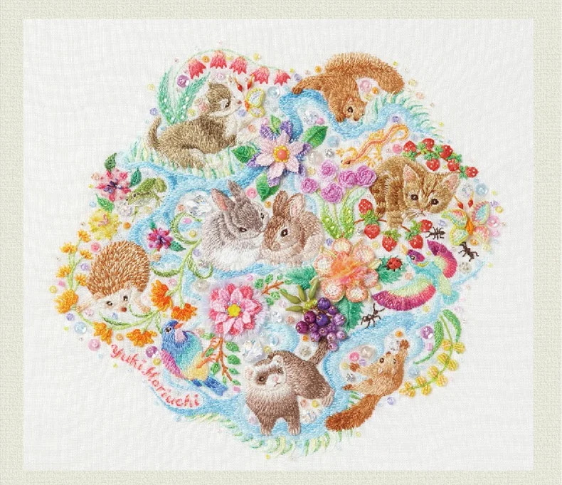 Cute Animal Embroidery Picture Book, Pattern, Stitch, 3D, Tutorial Books, Bird, Rabbit