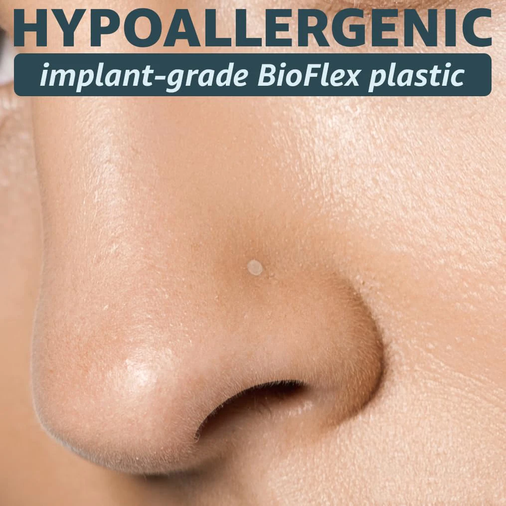 10pcs/Pack 16g 18g 20g Clear Nose Studs for Work L Shape Nose Lip Rings Piercing Retainers Bioflex Plastic for Surgery