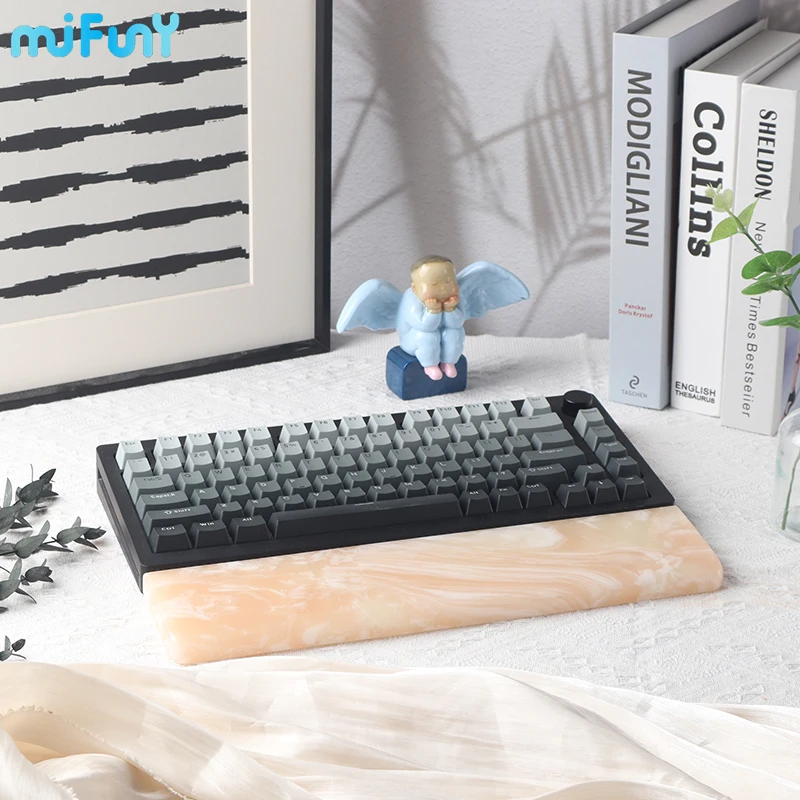 

MiFuny Keyboard Hand Rest Original Handmade Resin Wrist Rest Ergonomic for 65% 75% 87 Keys Mechanical Keyboard Accessories Gift