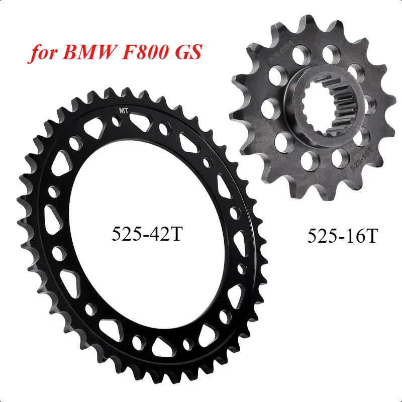525 16T 42T Motor Bike piñón trasero delantero rueda dentada leva para BMW F800 GS 2008-2018 F800 GS Adventure