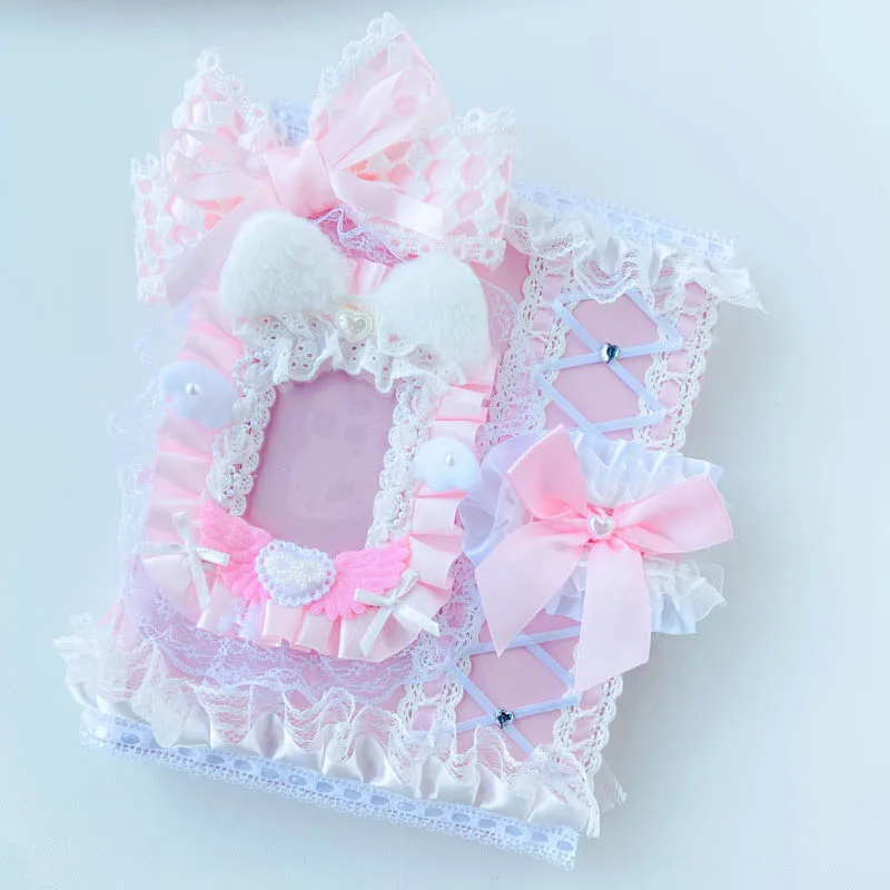 A5 Binder Photocard Holder Ring Album Book Collect Card Sleeve Top Loader Lace Bow Handmade Poca Kpop Kawaii Cute Refillable