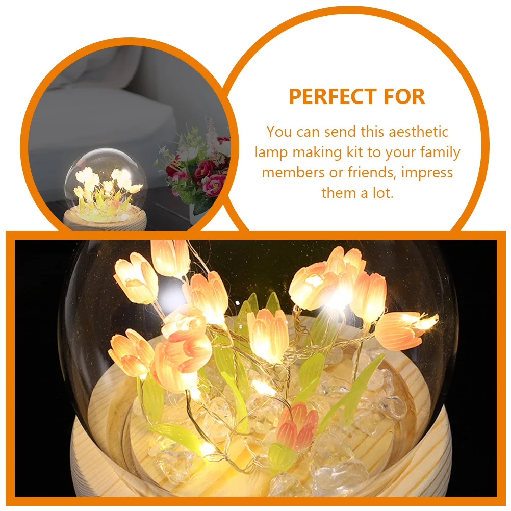 

1Set DIY Tulip Night Light Lamp Kit Handmade Craft Making Supplies Bedroom Decorative Warm Atmosphere Light Tulip Lamp