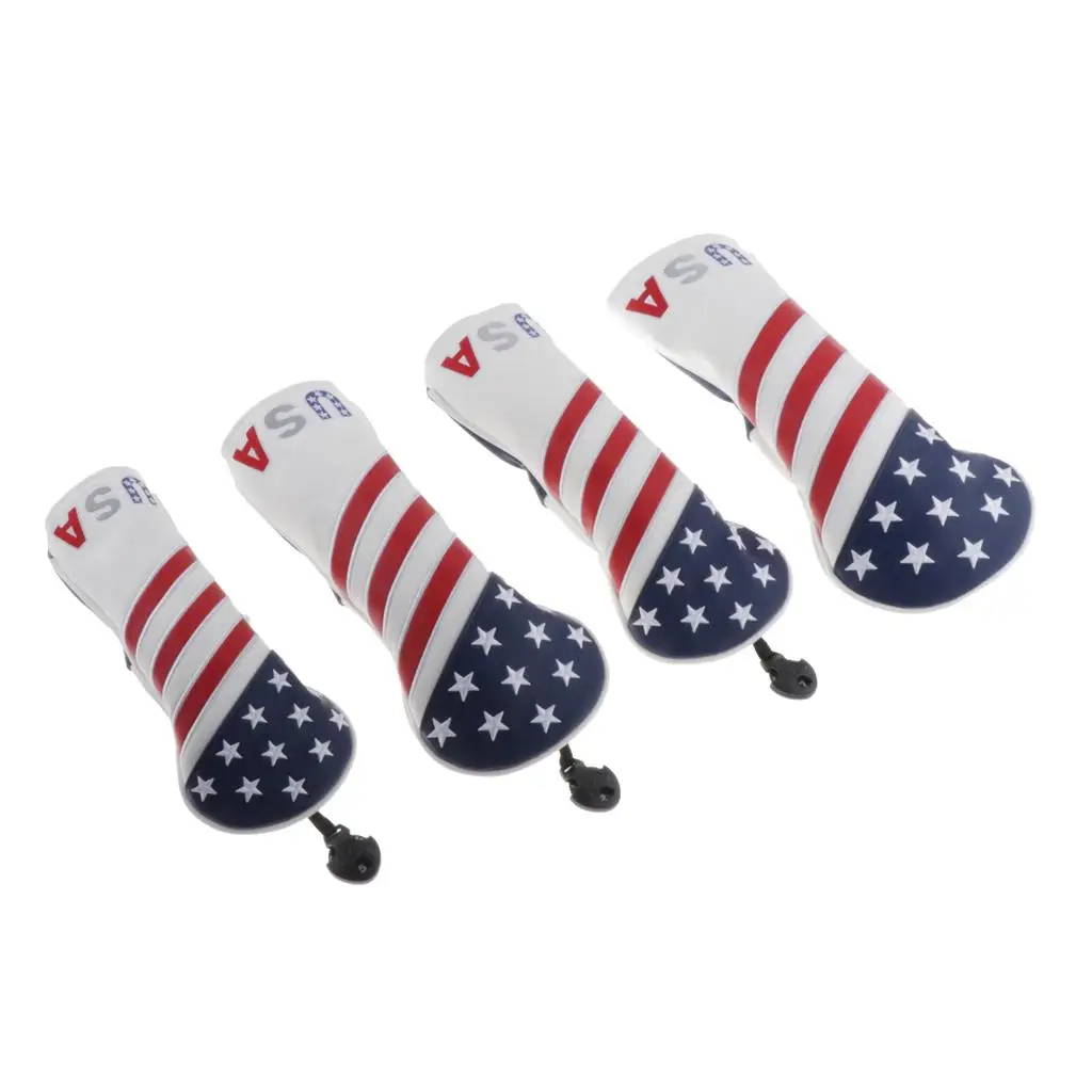 

4pcs / Set Golf 460cc Driver Wooden Head Covers with Long Neck And